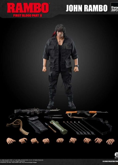 Alternative view of THREEZERO Rambo Part 2 John Rambo 1/6 Figure
