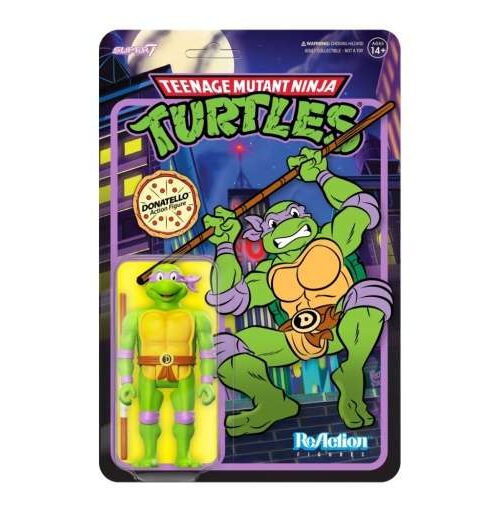 SUPER 7 Teenage Mutant Ninja Turtles Reaction Figure W7 Donatello Toon