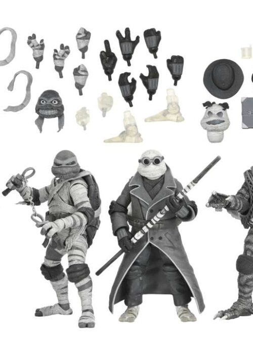 Alternative view of NECA UM x TMNT Turtles Black & White 4Pack AF