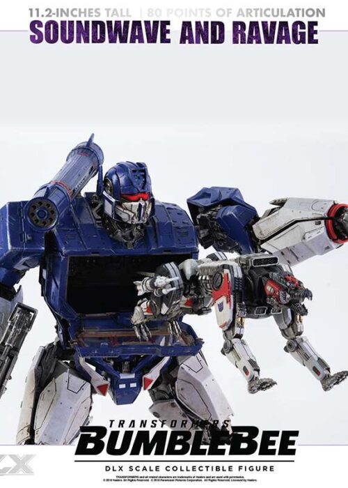 Alternative view of THREEZERO Transformers Bumblebee Soundwave and Ravage DLX AF