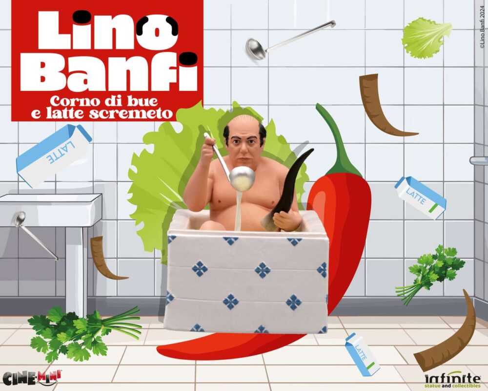 INFINITE STATUE Lino Banfi Corno di Bue e Latte Scremeto Cinemini PVC