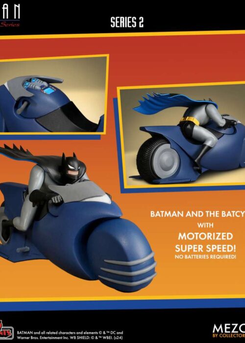 Alternative view of MEZCO TOYS 5 Points Batman The Animated Series 2 Batman & Batcycle