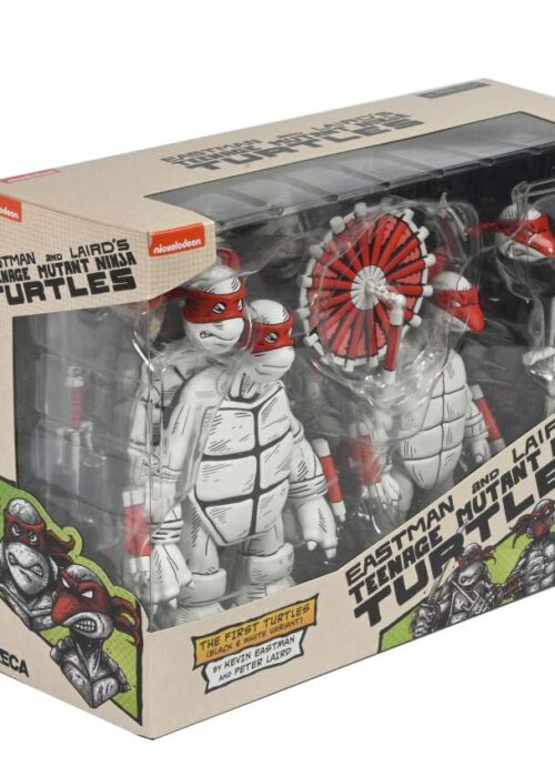 Alternative view of NECA TMNT Teenage Mutant Ninja Turtles Mirage B&W First Turtles 2pack AF