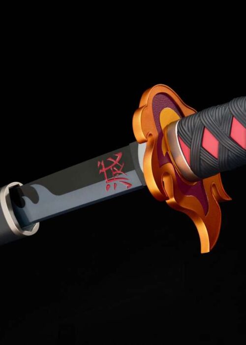 Alternative view of BANDAI Demon Slayer Nichirin Sword Tanjiro Kamado Kyojuro Rengoku Sword Guard Proplica