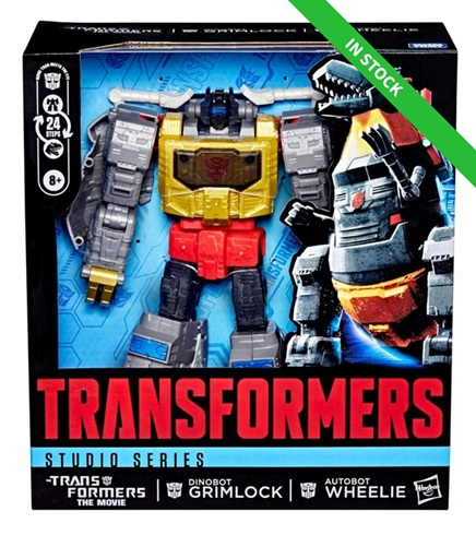 HASBRO The Transformers: The Movie Studio Series Leader Class Action Figure Dinobot Grimlock & Autobot Wheelie 22 cm