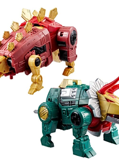 Alternative view of HASBRO Transformers Generation Age of The Primes Dinobot Slug and Snarl G2 color action figures